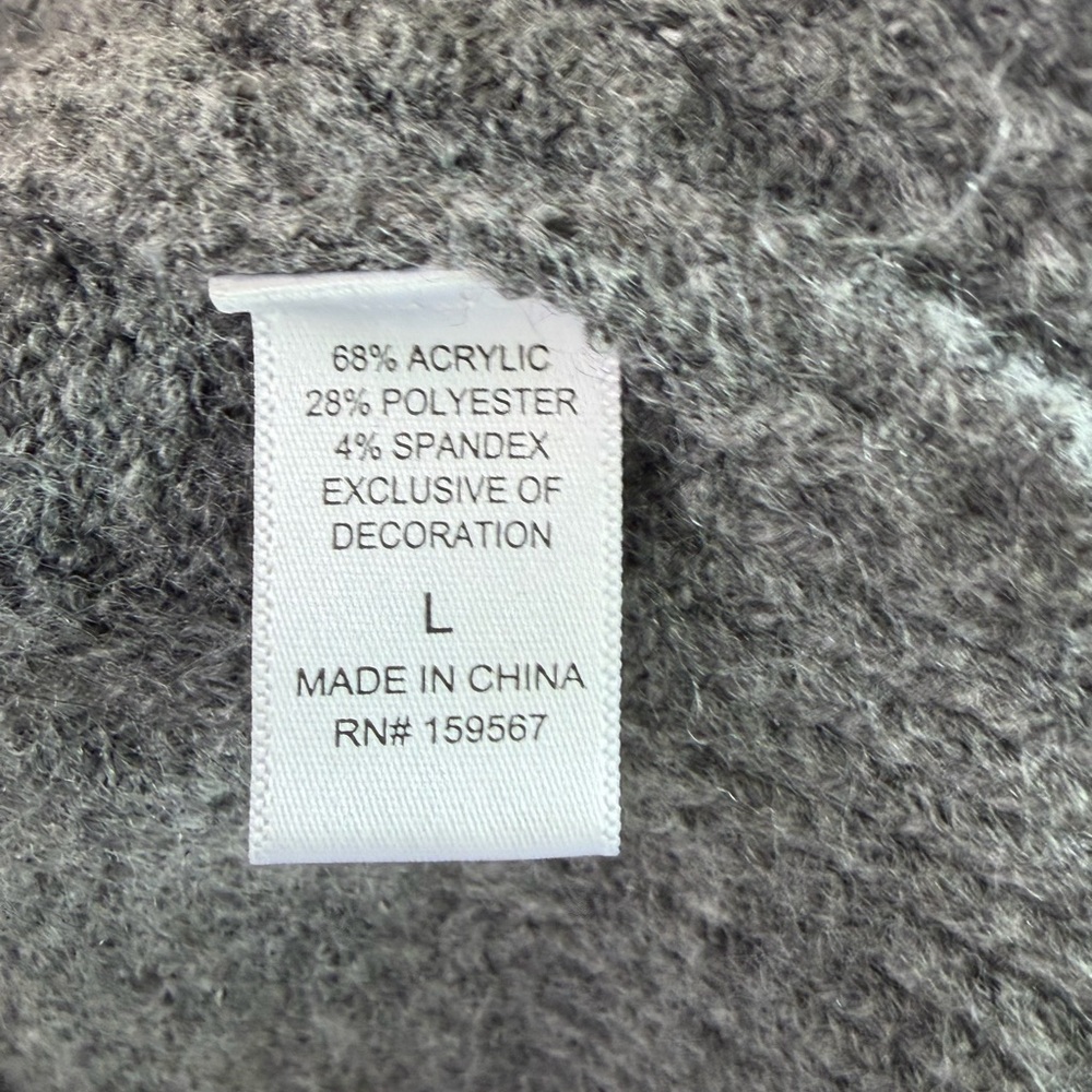 Hazel Moon Button Down Cherry Cable Knit Charcoal… - image 5